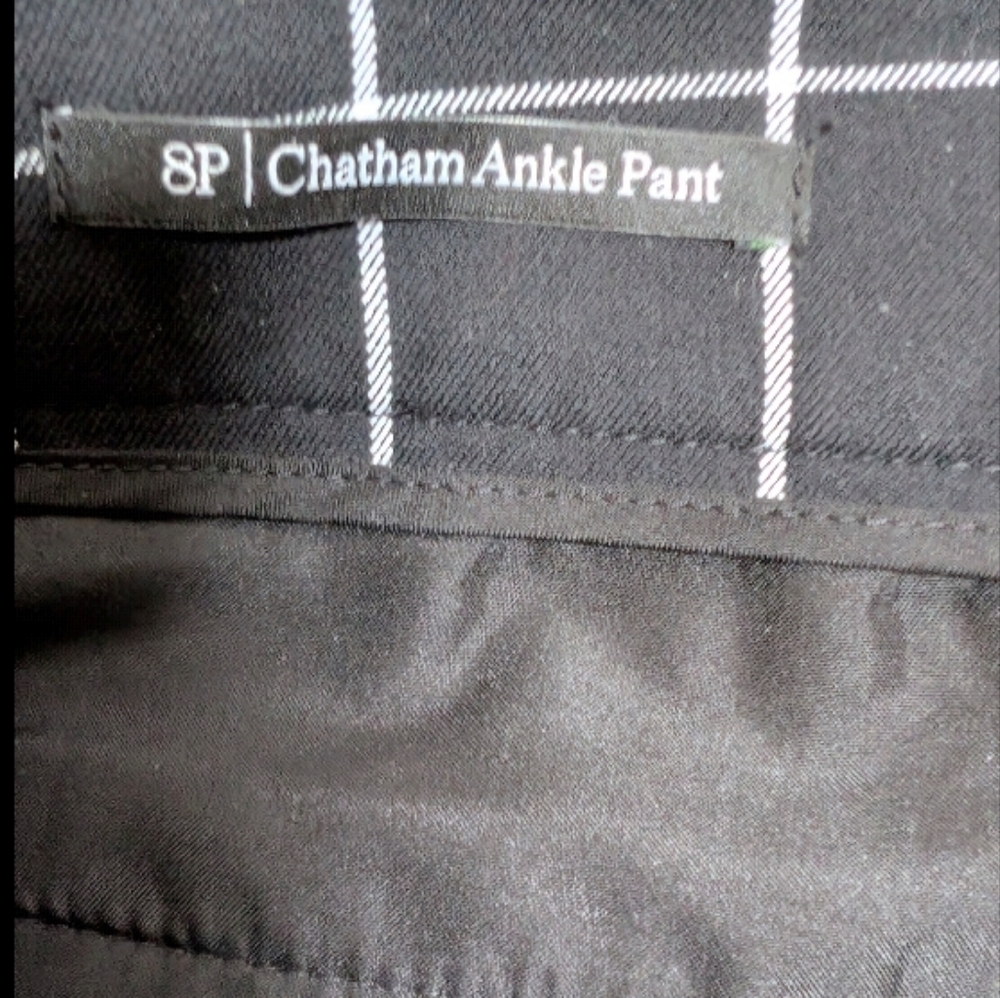 NWT Talbots‎ Chatham Ankle Pants - Window Pane Black Cotton Spandex 8 Petites - Picture 6 of 10